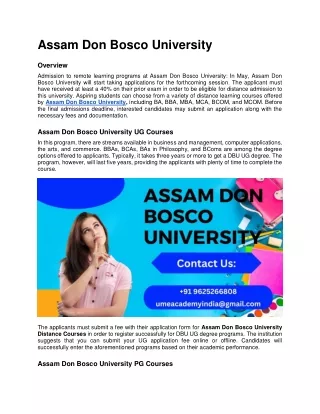 Assam Don Bosco University