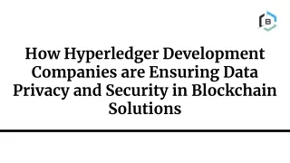 How Hyperledger Development Companies are Ensuring Data Privacy and Security in Blockchain Solutions