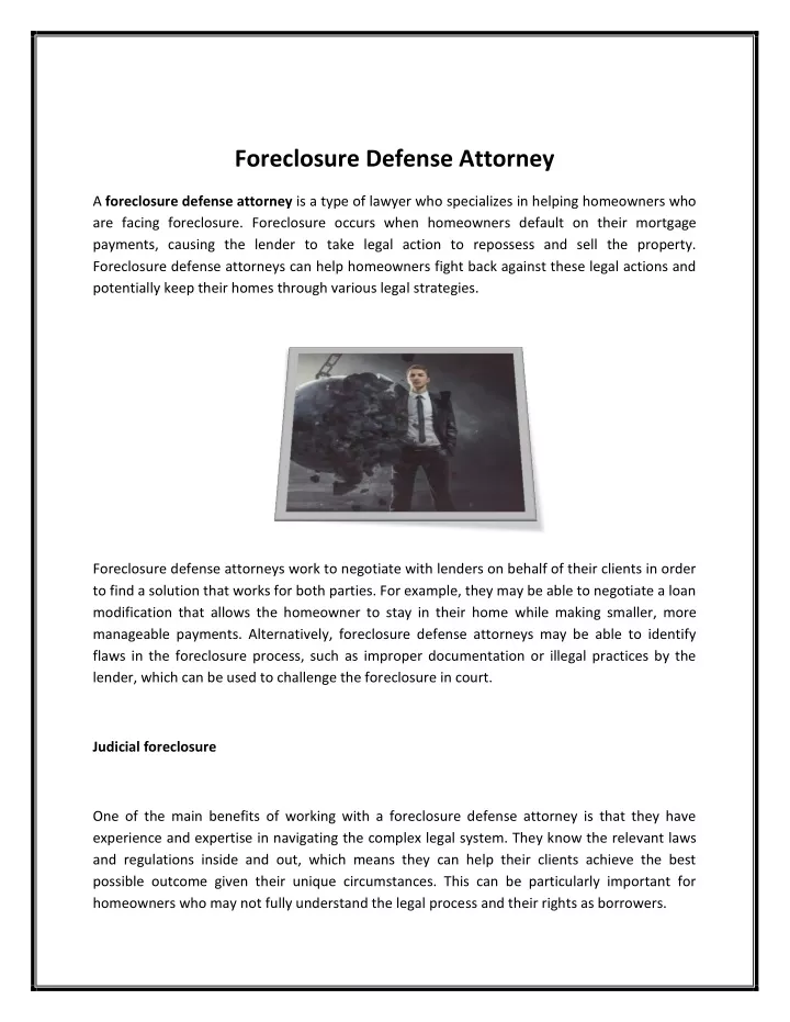 foreclosure defense attorney
