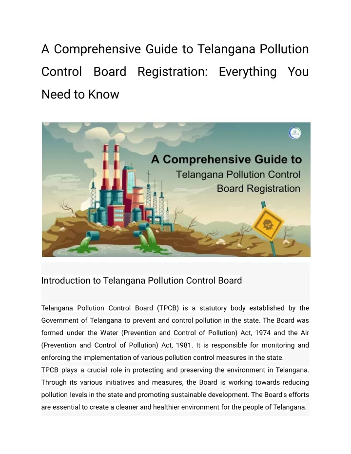 a comprehensive guide to telangana pollution