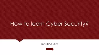 how to learn cyber security