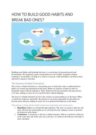 how to build good habits and break bad ones