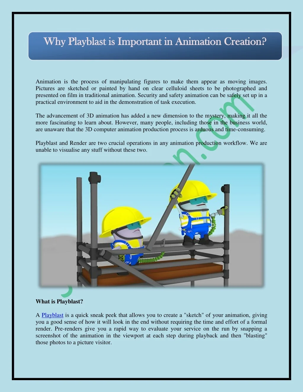 Playblast Distorted PPT - Why Playblast is Important in Animation Creation? PowerPoint ...
