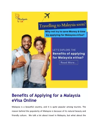 Malaysia eVisa Online: Benefits You Should Know