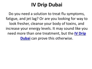 IV Drip Dubai