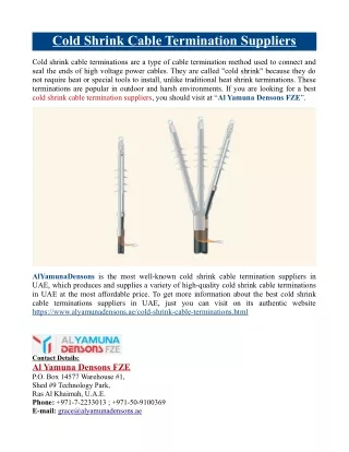 cold shrink cable termination suppliers