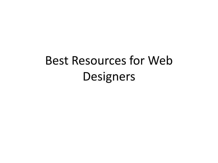 best resources for web designers