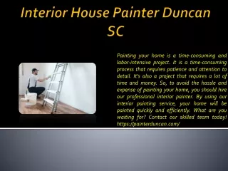 Interior House Painter Duncan SC