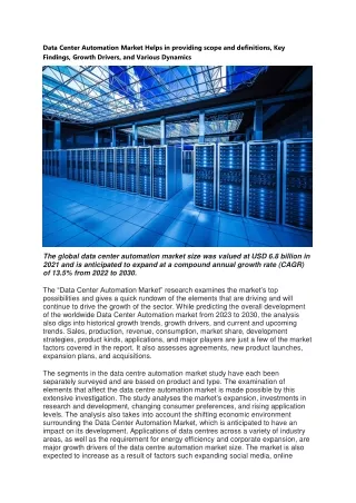 data center automation market helps in providing
