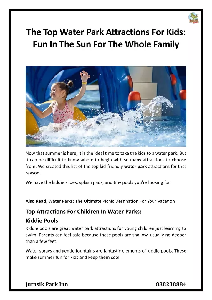 the top water park attractions for kids