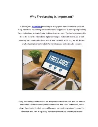 Why Freelancing Is Important _ Blog