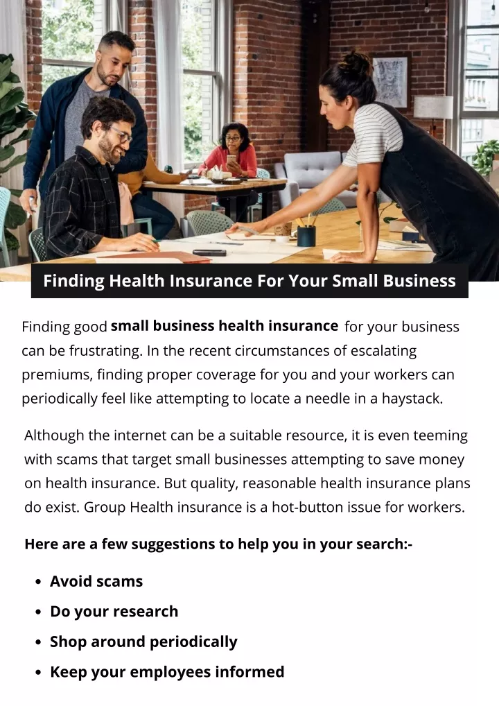 finding health insurance for your small business