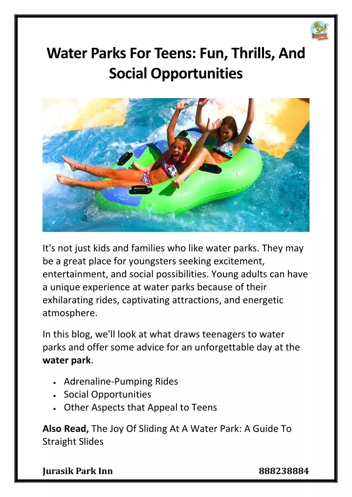 water parks for teens fun thrills and social