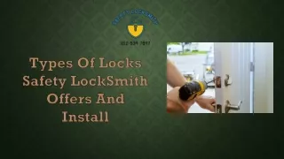 Types Of Locks Safety LockSmith Offers