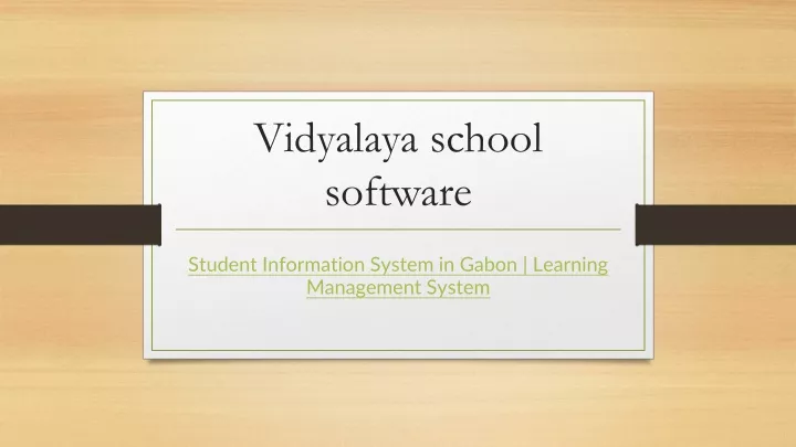 vidyalaya school software