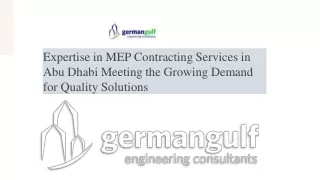 Expertise in MEP Contracting Services in Abu Dhabi Meeting the Growing Demand for Quality Solutions