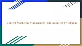 Content Marketing Management _ NinjaContent by 500apps