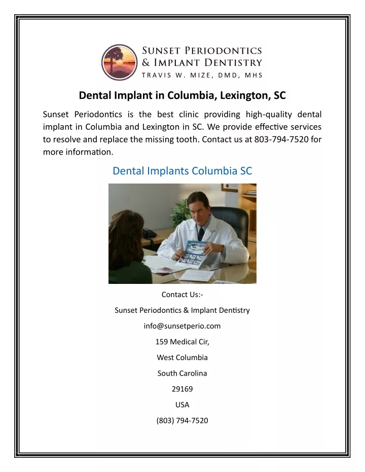 dental implant in columbia lexington sc