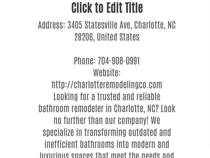 click to edit title address 3405 statesville