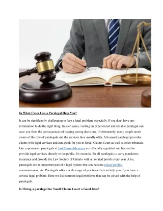 In What Cases Can a Paralegal Help You