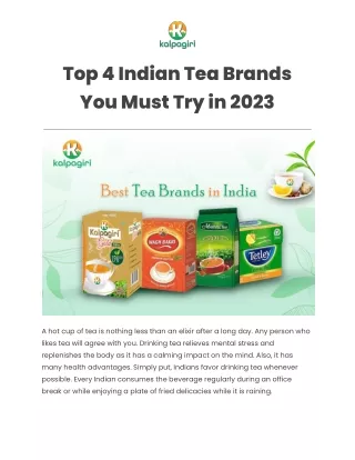 Top 4 Indian Tea Brands You Must Try in 2023