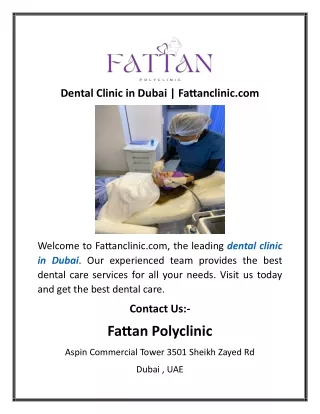 Dental Clinic in Dubai  Fattanclinic