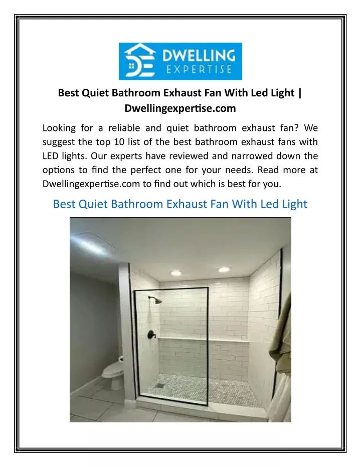 best quiet bathroom exhaust fan with led light