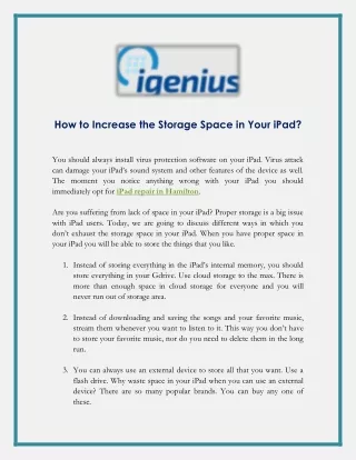 how to increase the storage space in your ipad