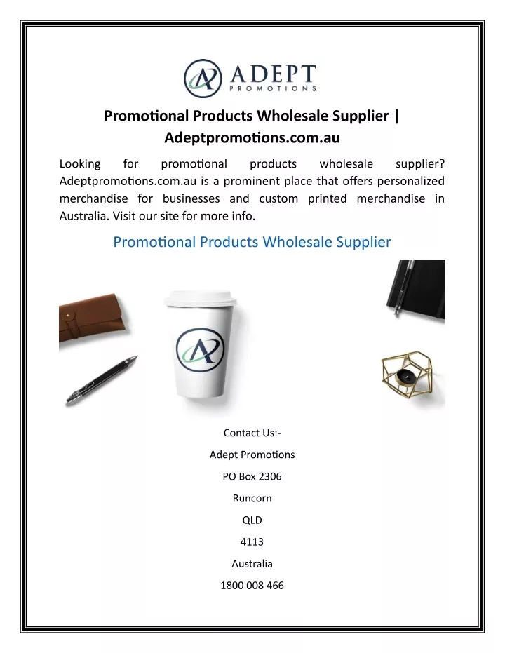 promotional products wholesale supplier