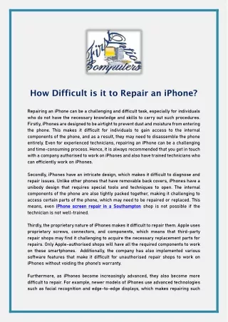 How Difficult is it to Repair an iPhone