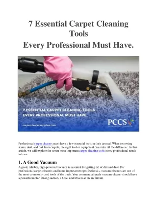 7 essential carpet cleaning tools every professional must have