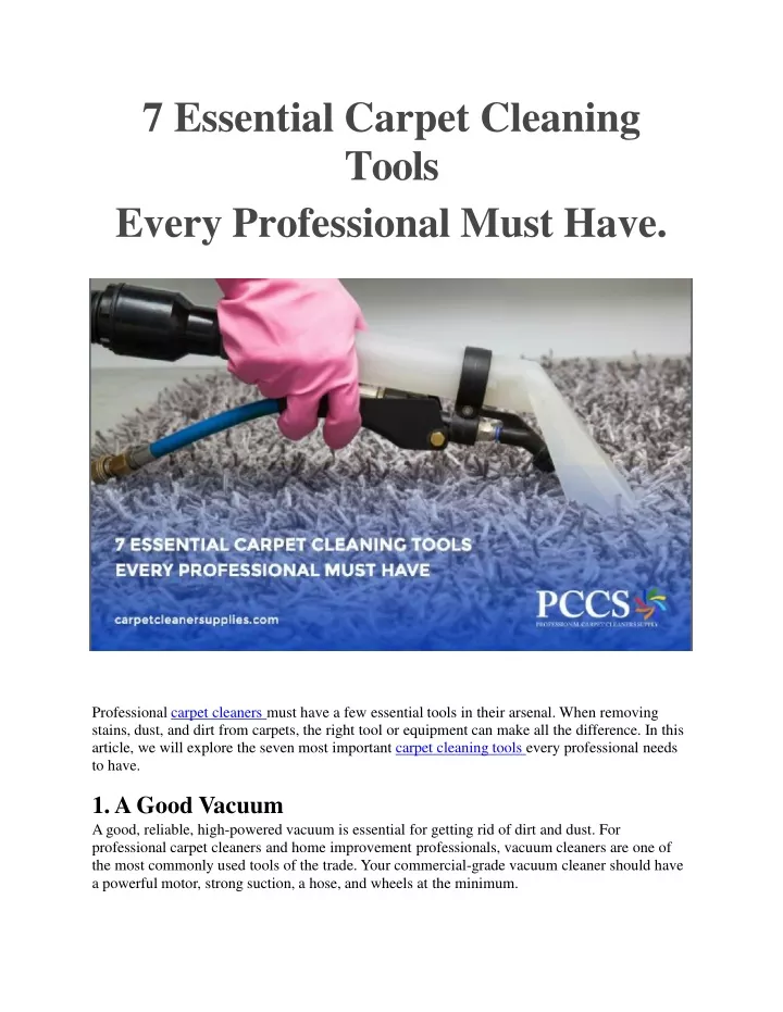 7 essential carpet cleaning tools every professional must have