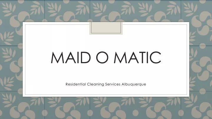 maid o matic