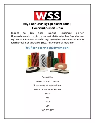 Buy Floor Cleaning Equipment Parts  Floorscrubberparts.com