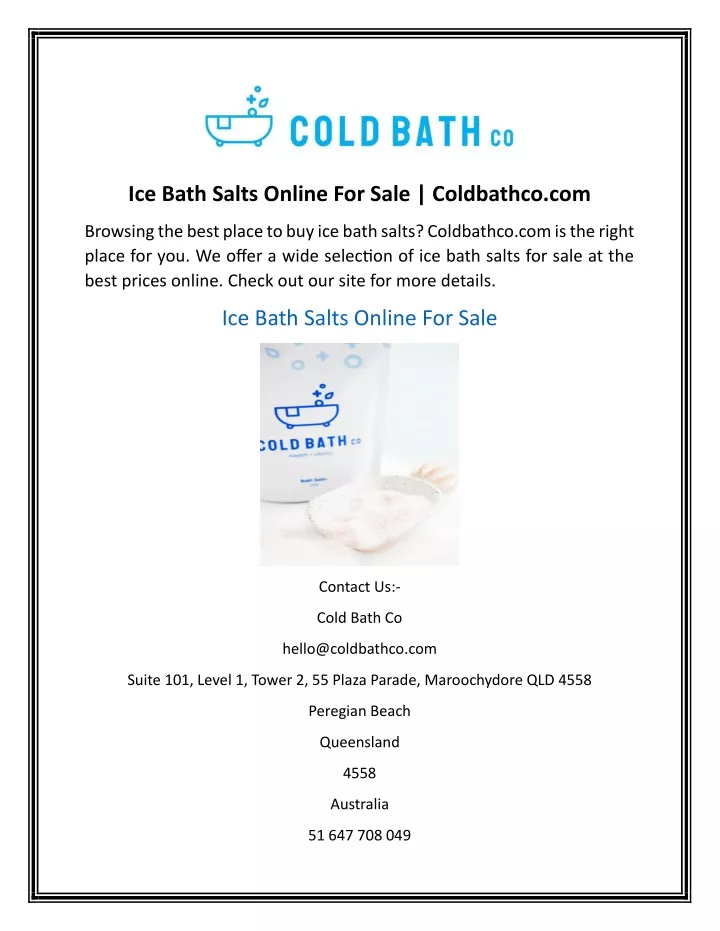 ice bath salts online for sale coldbathco com