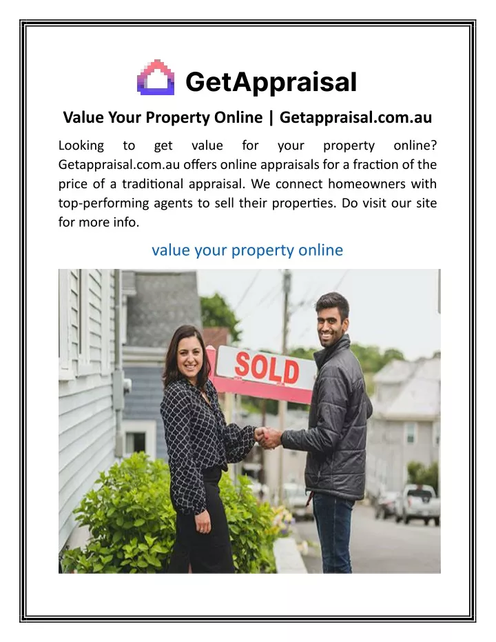 value your property online getappraisal com au