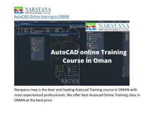 AutoCAD Online training in OMAN