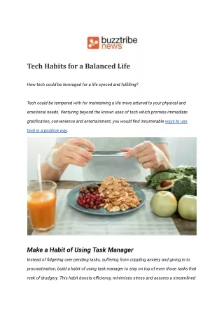tech habits for a balanced life