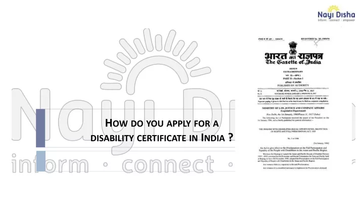how do you apply for a disability certificate in india