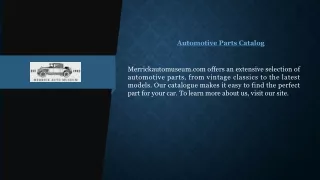 Automotive Parts Catalog  Merrickautomuseum