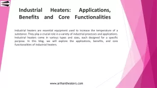 Best Industrial Heaters Manufacturer - Arihant Heaters