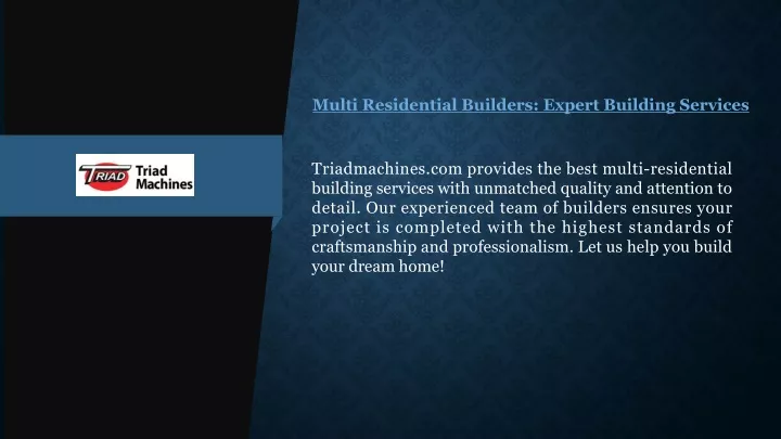 multi residential builders expert building