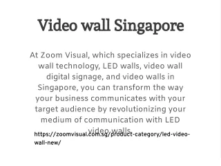 Video wall Singapore