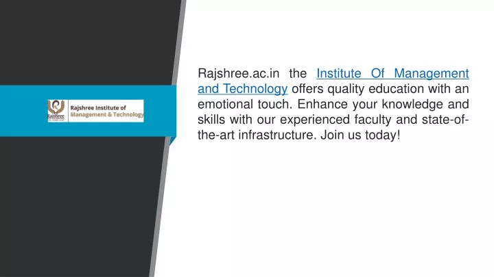 rajshree ac in the institute of management