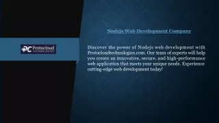 Nodejs Web Development Company  Protocloudtechnologies
