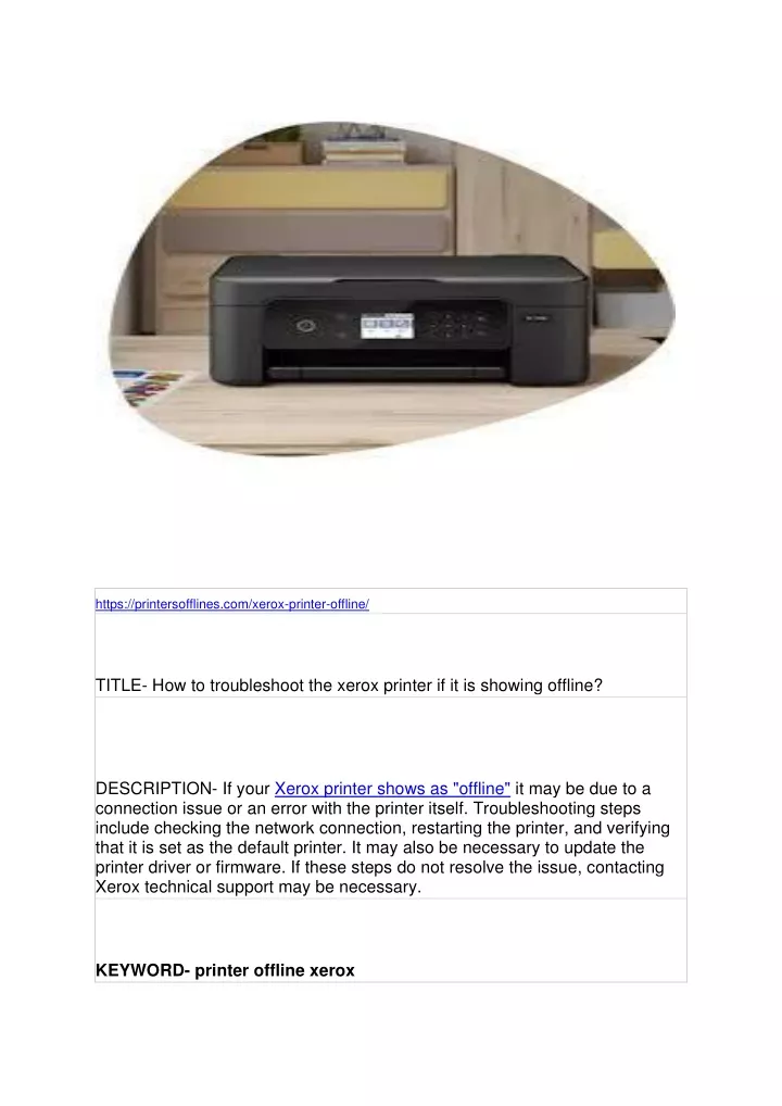 https printersofflines com xerox printer offline