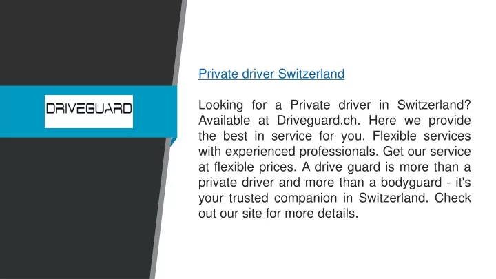 private driver switzerland looking for a private