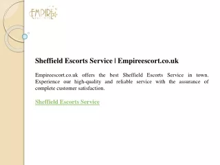 Sheffield Escorts Service  Empireescort.co.uk