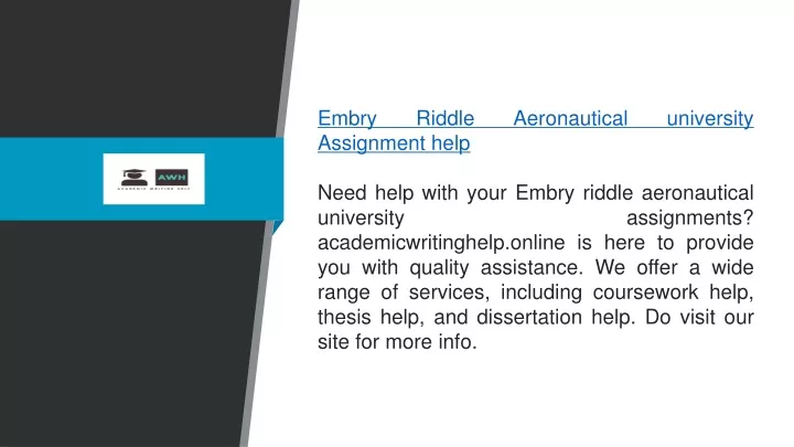 embry riddle aeronautical university assignment