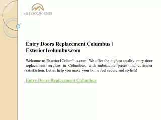 Entry Doors Replacement Columbus  Exterior1columbus.com